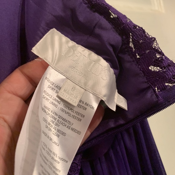 David's Bridal Purple Long Dress One-Shoulder Style #F17063 - . NWT - Size 6 - Picture 13 of 17
